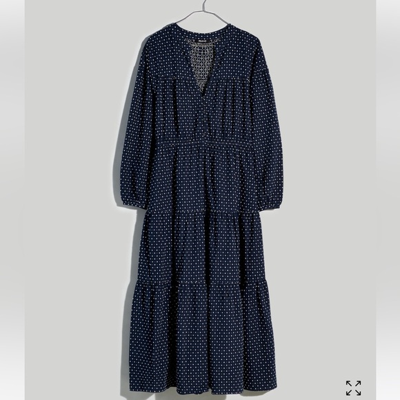 Madewell Dobby V-Neck midi tiered dress - Picture 2 of 12